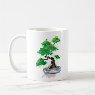 Green Bonsai Waterverf Coffee Mok