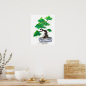 Green Bonsai Waterverf Poster Print (Keuken)