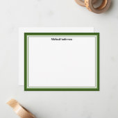 Green Border Classic gepersonaliseerd Notitiekaartje (Voorkant / Achterkant in situ)