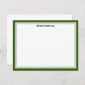 Green Border Classic gepersonaliseerd Notitiekaartje (Voorkant / Achterkant)