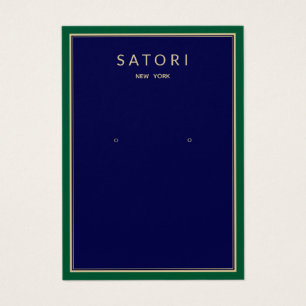 Green Border Earning Navy Jewelry Display Visitekaartje