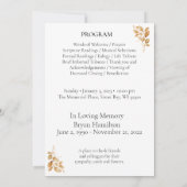 Green Border Memorial Orde van de Dienst Programma (Achterkant)