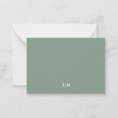 Green Border Minimalist Name Monogram Notitiekaartje (Achterkant)