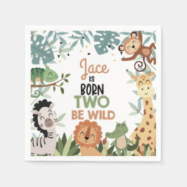 Green Born Two Be Wild 2e Verjaardag Papier servet