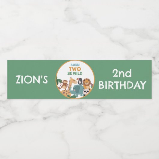 Green Born Two Be Wild  Waterfles Etiket (Enkel label)