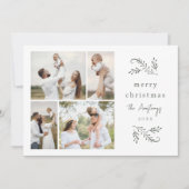 Green Botanical 4 Fotocollage Feestdagenkaart (Voorkant)