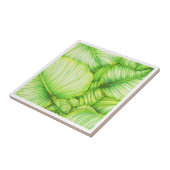 Green Botanical Ceramic Tile Tegeltje (Zijkant)