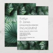 Green Botanical Engagement Party Kaart (Voorkant / Achterkant)