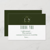 Green Botanical Forest Minimal Wedding Dank je Bedankkaart (Voorkant / Achterkant)