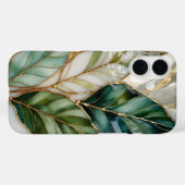 Green Botanical iPhone Case Luxury Leaf Design (Achterkant (horizontaal))
