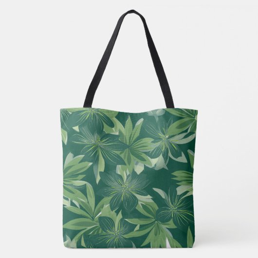 Green Botanical Leaf All-Over-Print Tas (Achterkant)