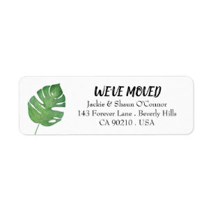 Green Botanical Leaf We gaan naar een nieuwe terug Etiket