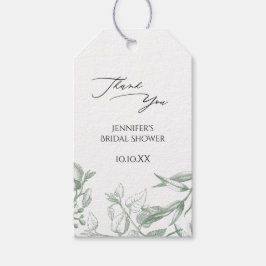 Green Botanical Leaves Dank u Cadeaulabel