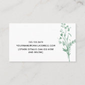 Green Botanical Mam Play Date Calling Card Contactkaartje (Achterkant)
