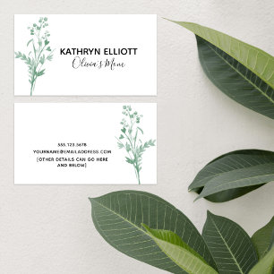 Green Botanical Mam Play Date Calling Card Contactkaartje