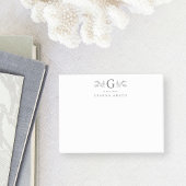 Green Botanical Monogram & Name Post-it® Notes