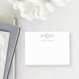Green Botanical Monogram & Name Post-it® Notes