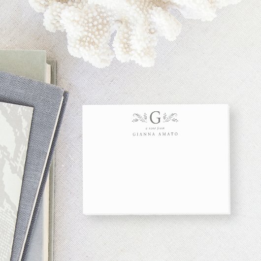 Green Botanical Monogram & Name Post-it® Notes