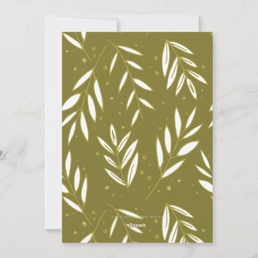 Green Botanical Sprigs Photo Holiday Card Feestdagenkaart (Achterkant)