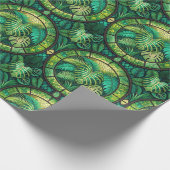 Green botanical-themed wrapping paper  cadeaupapier (Hoek)