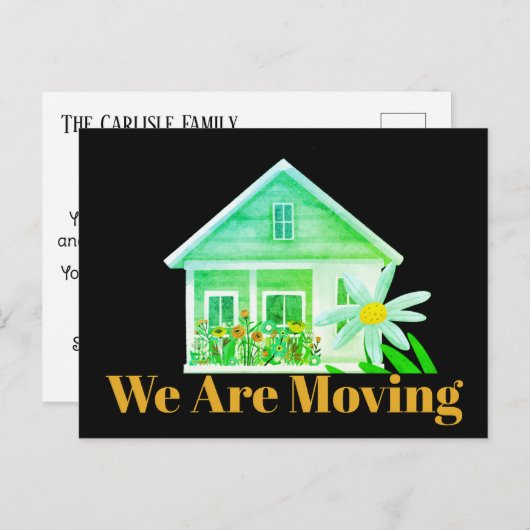 Green Botanical We verhuizen een nieuw adres Briefkaart (Voorkant / Achterkant)