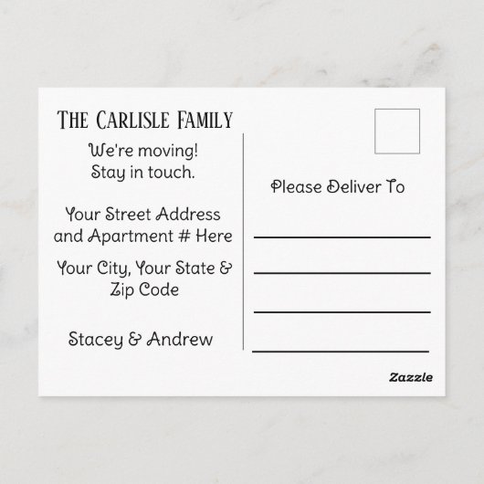 Green Botanical We verhuizen een nieuw adres Briefkaart (Achterkant)