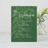 Green Botanical Wedding Invitation Kaart (Staand voorkant)