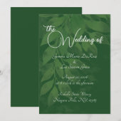 Green Botanical Wedding Invitation Kaart (Voorkant / Achterkant)