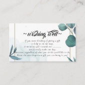 Green Botanical Wishing Well for Wedding Informatiekaartje (Voorkant)