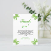 Green Bow Bridal Shower Thank You Card (Staand voorkant)