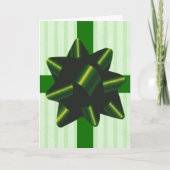 Green Bow Cadeau Holiday Greeting Kaart (Voorkant)