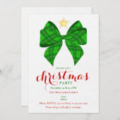 Green Bow Christmas Friendsmas Xmas Work Cocktail Kaart (Voorkant / Achterkant)