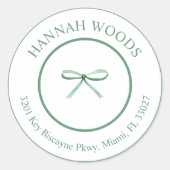 Green Bow Coquette Retouradres Label (Voorkant)