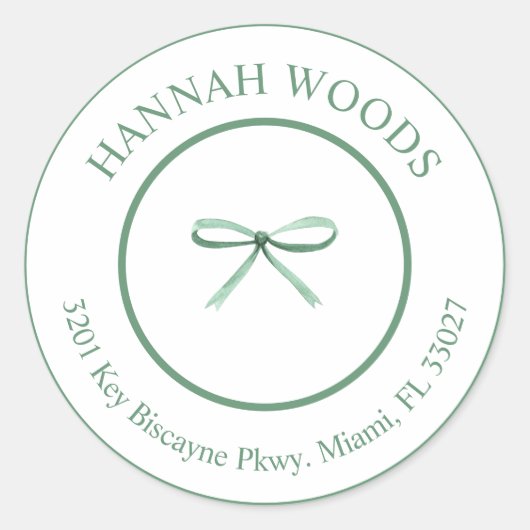 Green Bow Coquette Retouradres Label (Voorkant)