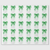 Green Bow Coquette Script Sweet 16 Party Cadeaupapier (Vlak)