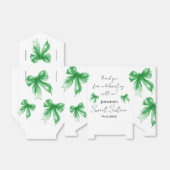 Green Bow Coquette Script Sweet 16 Thank You Bedankdoosjes (Uitgevouwen)