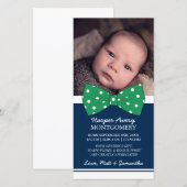 Green Bow Custom Photo Baby shower Hartelijk dank Bedankkaart (Voorkant / Achterkant)