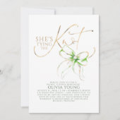 Green Bow Elegant Modern Minimalist Bridal Shower Kaart (Voorkant)