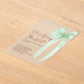 Green Bow Elegant Vrijgezellenfeest Acryl Uitnodigingen (Laagn)