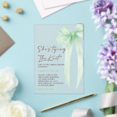 Green Bow Elegant Vrijgezellenfeest Acryl Uitnodigingen (Insitu (Huwelijk))