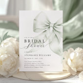 Green Bow Elegante Bruids Douche Uitnodiging