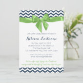 Green Bow en Zigzag Baby shower Kaart (Staand voorkant)