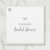 Green Bow Grandmillenial Vrijgezellenfeest Bedankjes Labels (Voorkant)