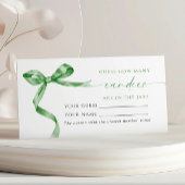 Green Bow Hoeveel Snoepjes Douche Game Card Plaatskaartje