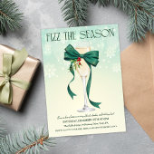 Green Bow Holiday Cocktail Kerstuitnodiging Kaart