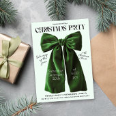 Green Bow Holiday Kerstuitnodiging Kaart