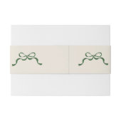 Green Bow Invitation Belly Band Uitnodigingen Wikkel (Achterkant Voorbeeld)