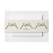 Green Bow Invitation Belly Band Uitnodigingen Wikkel (Voorkant Voorbeeld)