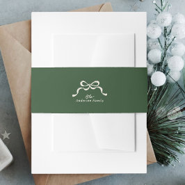 Green Bow Invitation Belly Band Uitnodigingen Wikkel