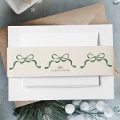 Green Bow Invitation Belly Band Uitnodigingen Wikkel